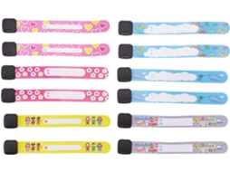 Pulseira De Pvc Com Desenho Animado, Sistema Anti Perda, Fecho De Segurança, Alarme E Espaço Para Anotações À Mão