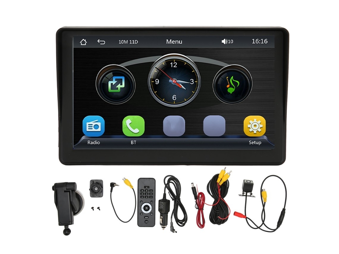 Rádio Automotivo Yhl Mp5 Com Tela Sensível Ao Toque De 7 Polegadas, Rádio Multimídia, Câmera De Ré E Quebra-sol Com Led.