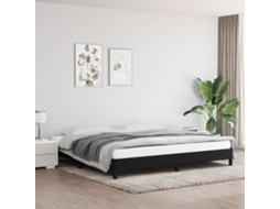 Vidaxl Estrutura De Cama Sem Colchão 200x200 Cm Tecido Preto