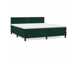 Cama com Molas/colchão 180x200 Cm Veludo Verde escuro MAISON EXCLUSIVE