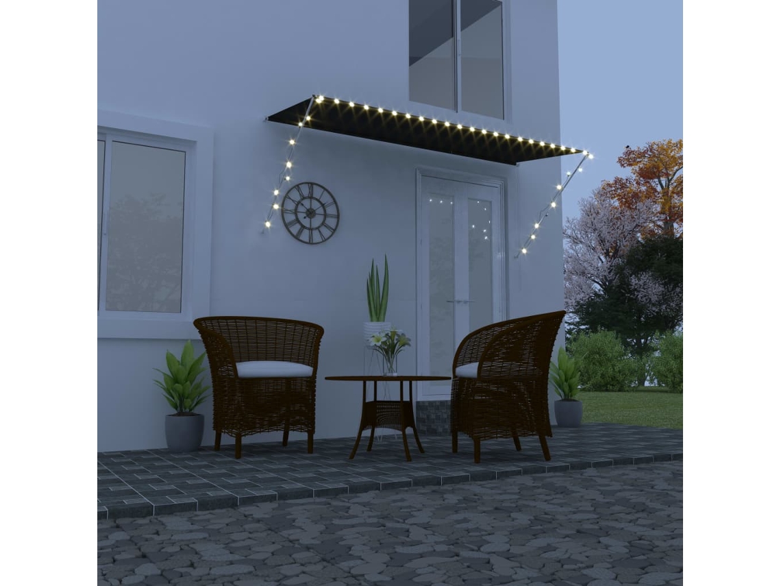 Vidaxl Toldo Retrátil Com Led 300x150 Cm Antracite