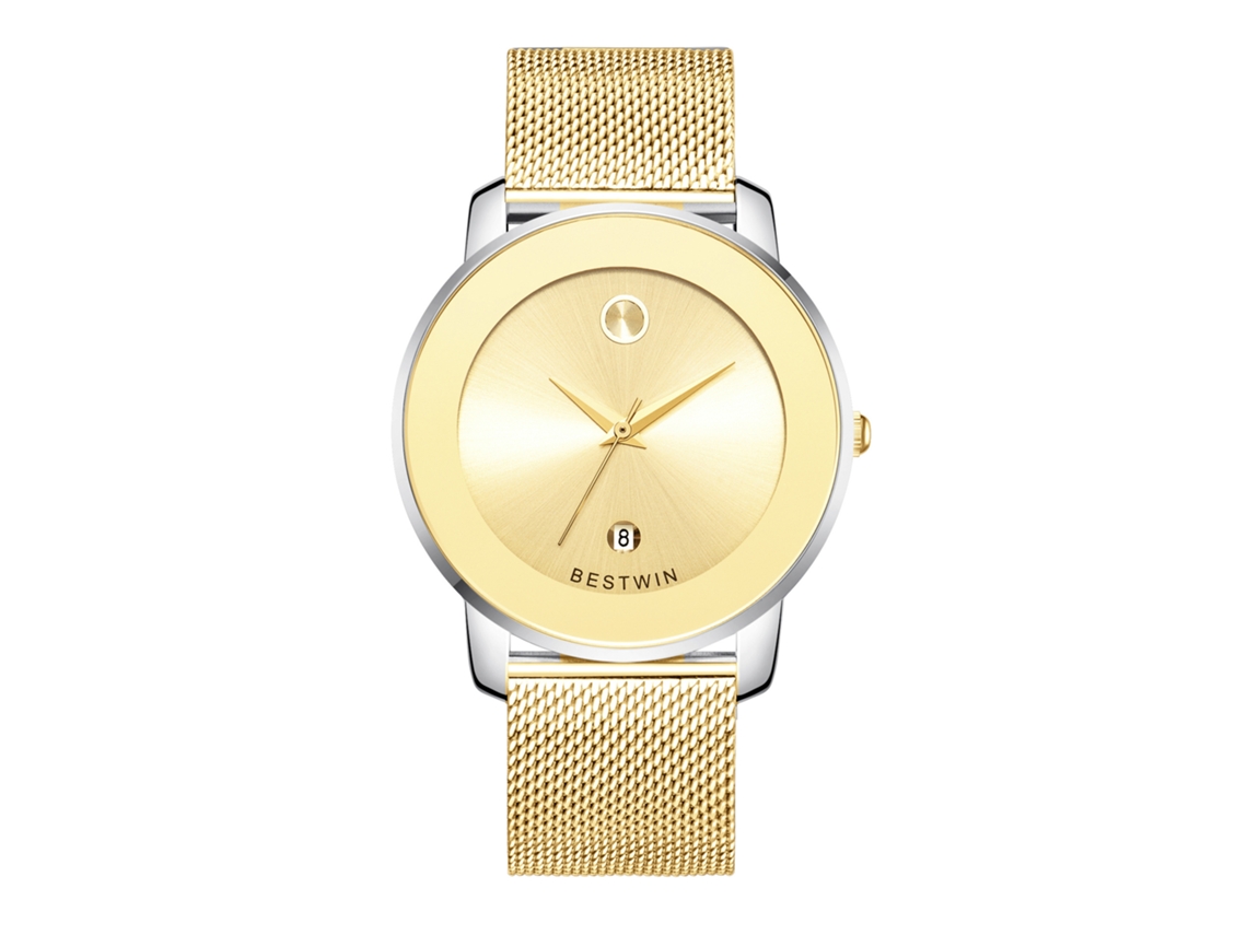 Relógio de Quartzo Masculino MDUG (bicolor Pulseira de Malha)