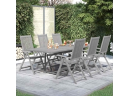Vidaxl 7 Pcs Conjunto De Jantar Para Jardim Madeira De Acácia Maciça