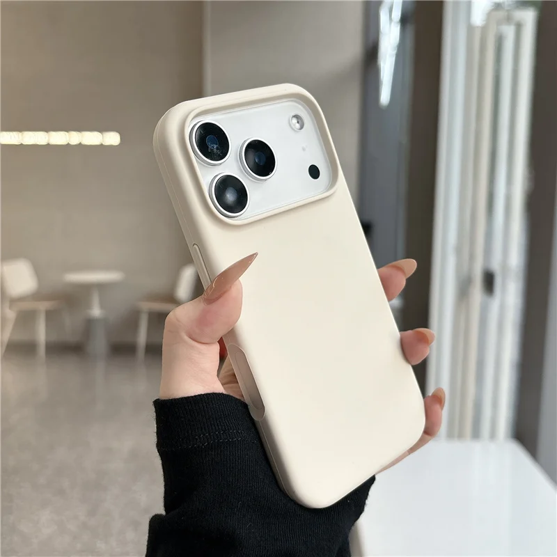 Capa Magnética De Silicone Líquido Para Iphone 13 (marrom Claro), Capa Fosca Macia.