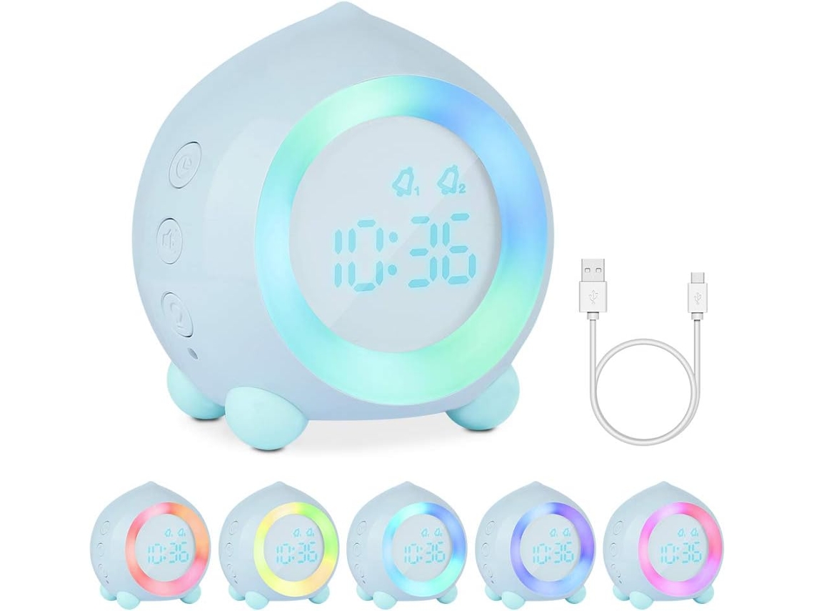 Despertador digital infantil com visor LED digital. Brilvibera