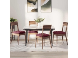 Vidaxl Almofadas De Assento 4 Unid. Tecido Vinho Vermelho