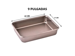 Forma Quadrada Antiaderente para Bolos e Pães em Liga de Carbono Dourada MDUG (estilo A9 Polegadas)
