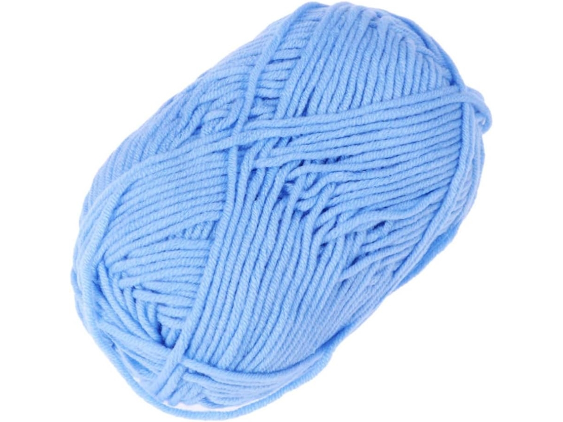 Fio De Algodão, 50 G, Azul, Macio Para Crochê De Gorros E Suéteres