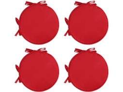 Almofadas Para Cadeiras De Cozinha E Sala Jantar, Conjunto De 4 Peças, 38cm 14, 96 Polegadas, Cor Vermelho Escuro