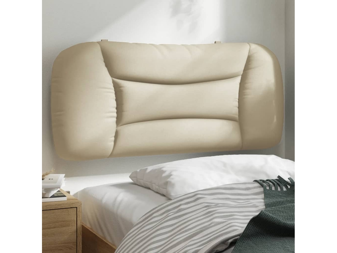 Vidaxl Almofadão De Cabeceira Hvar 90 Cm Tecido Creme