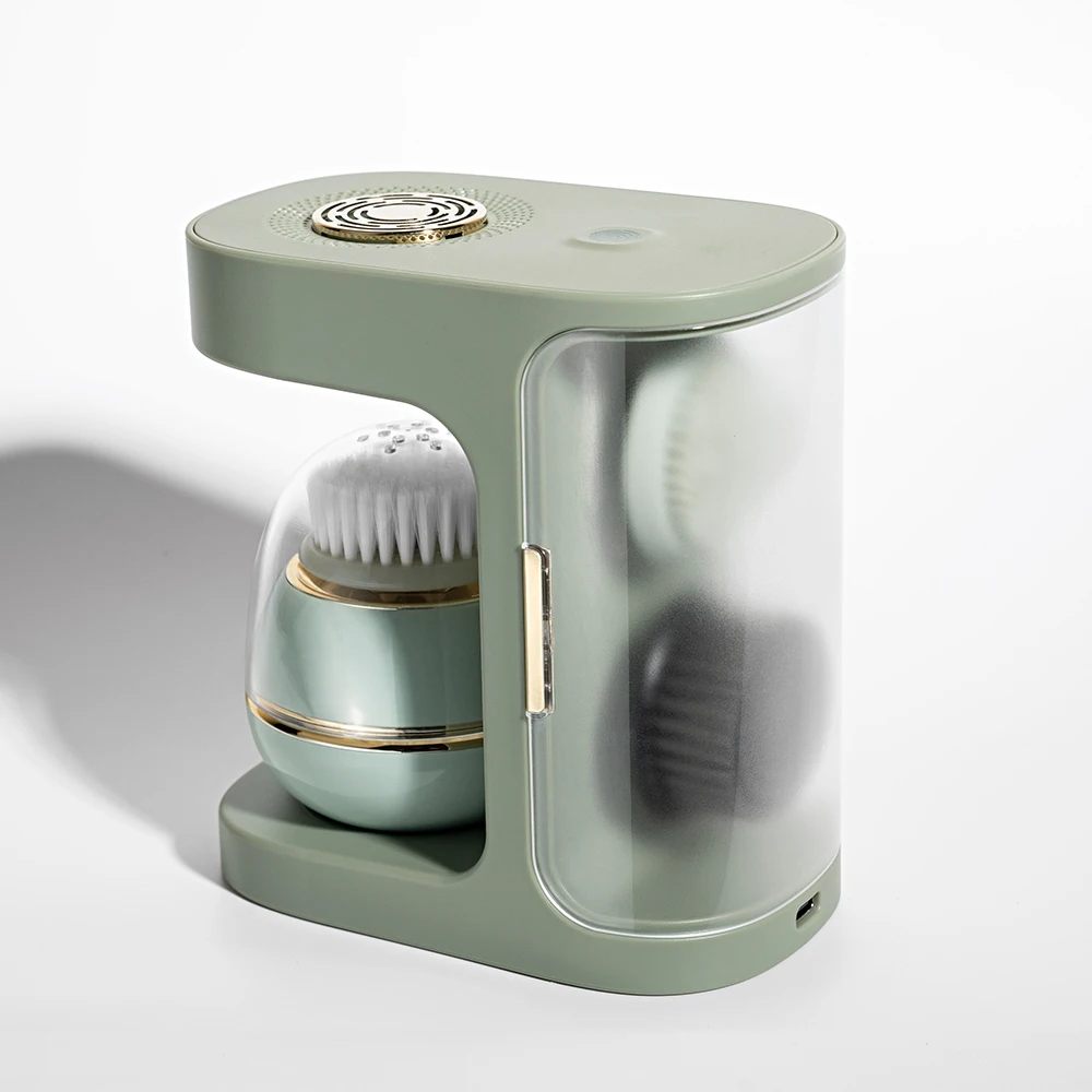 (verde) Escova De Limpeza Facial Elétrica Profunda De Silicone Para Equipamentos De Beleza