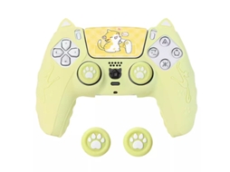 Capa Comando Para Ps5, Capa Protetora De Silicone Com Desenho Animado E Capa Para Joystick E Adesivo (amarelo) Cuich