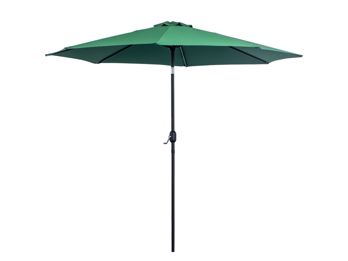 Guarda-sol de jardim, reto, inclinável, 3m, metal, polietileno, verde ORBITRA COMMERCE