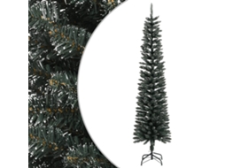 Vidaxl Árvore De Natal Artificial Fina Com Suporte 240 Cm Pvc Verde