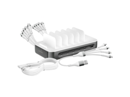 4smarts Estação Carga 100w Multiport 5 Usb-c Usb Com 6 Cabos Cinzento
