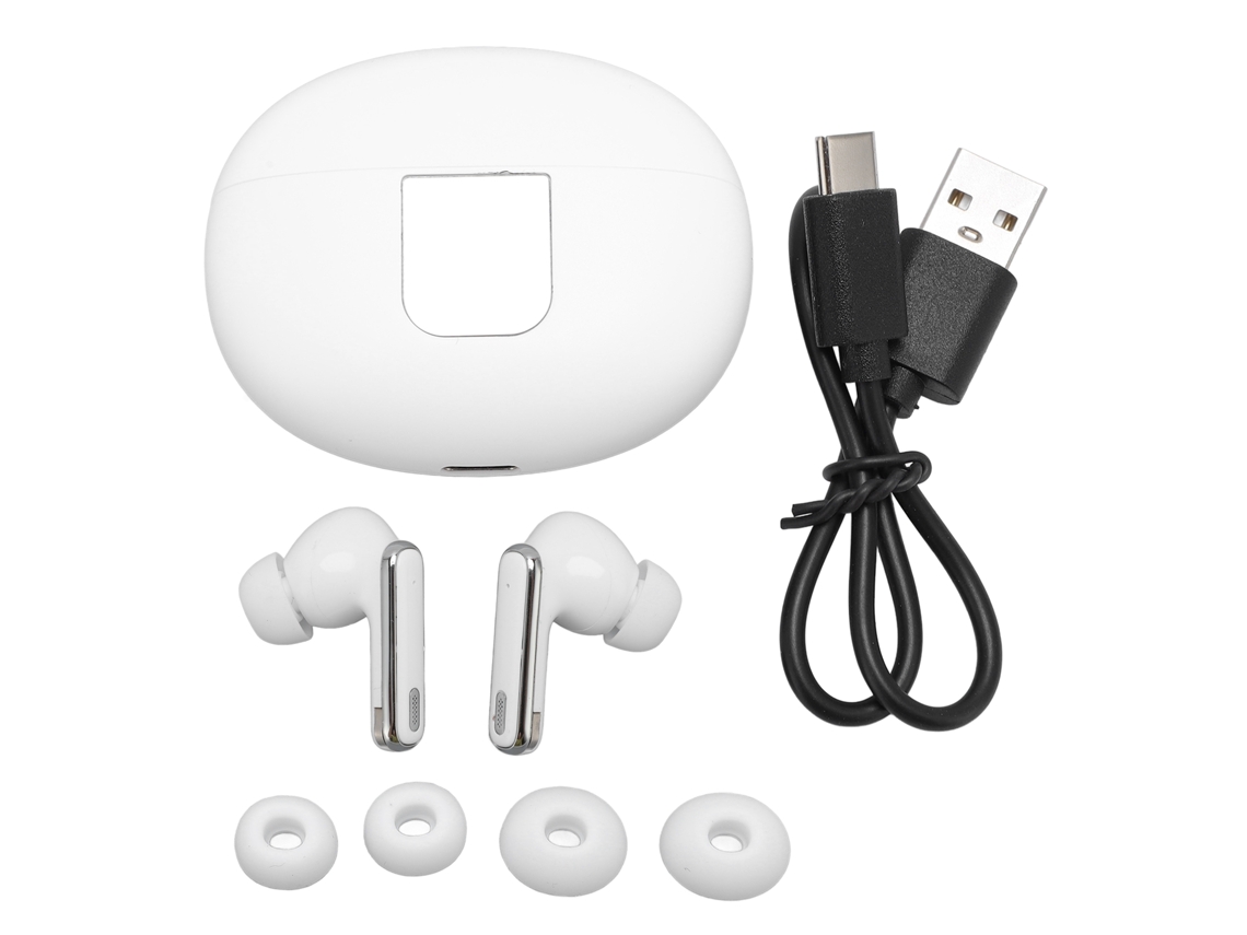 Fones De Ouvido Sem Fio Bluetooth 5.4 Com Display Digital E Redução De Ruído Branco