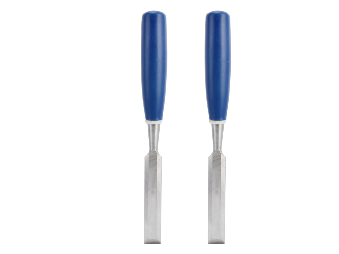 Conjunto De 2 Cincel De Madeira Alta Dureza Com Cabo Azul Para Marcenaria Cincel Plano Cincel De Ranhurar 1in