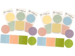 Conjunto com 12 itens: Quadro de ideias, Porta-blocos de notas, Bloco de notas adesivas, Cartaz, Pote, Marcador de páginas, Marcadores de páginas, Abas, Notas adesivas