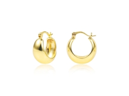 2026-aros De Oro Gruesos Pequeños Bañados En Oro 14k Para Mujeres Niñas Con Taco De Plata Esterlina Hipoalergénico