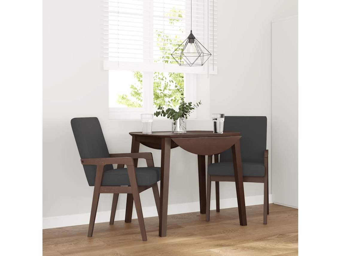 Vidaxl Cadeiras De Jantar Com Almofadões 2 Pcs Madeira Maciça Castanho