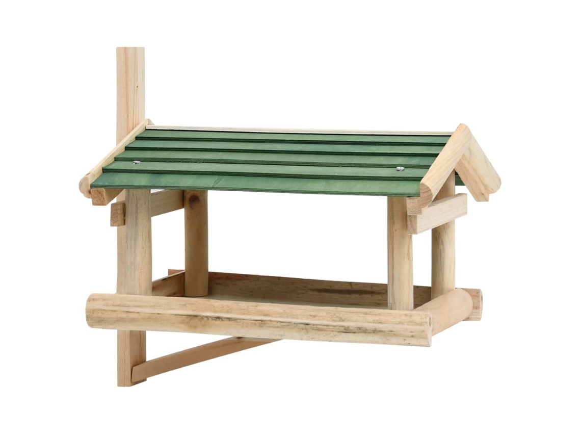 Vidaxl Comedouro De Pássaros 35x29,5x21 Cm Madeira Maciça