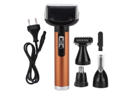 Kit De Barbear Recarregável 4 Em 1: Barbear, Cortar Cabelo, Nariz E Sobrancelha - Dourado