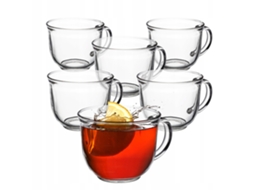 Copos para Café e Chá 480 ml Jogo com 6 Xícaras de Vidro com Alças Kadax