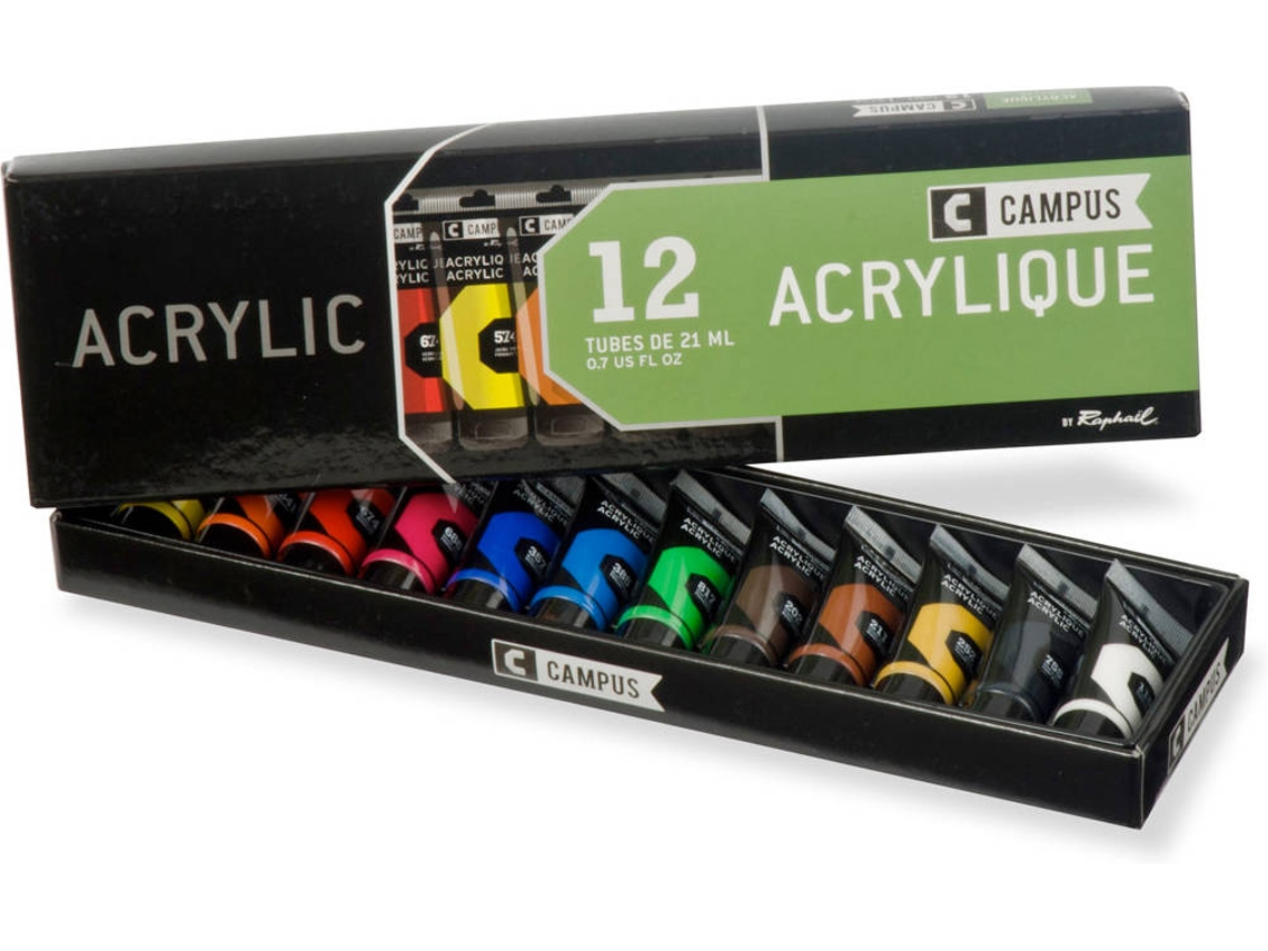 Kit Acrílico CAMPUS 12 tubos 21 ml