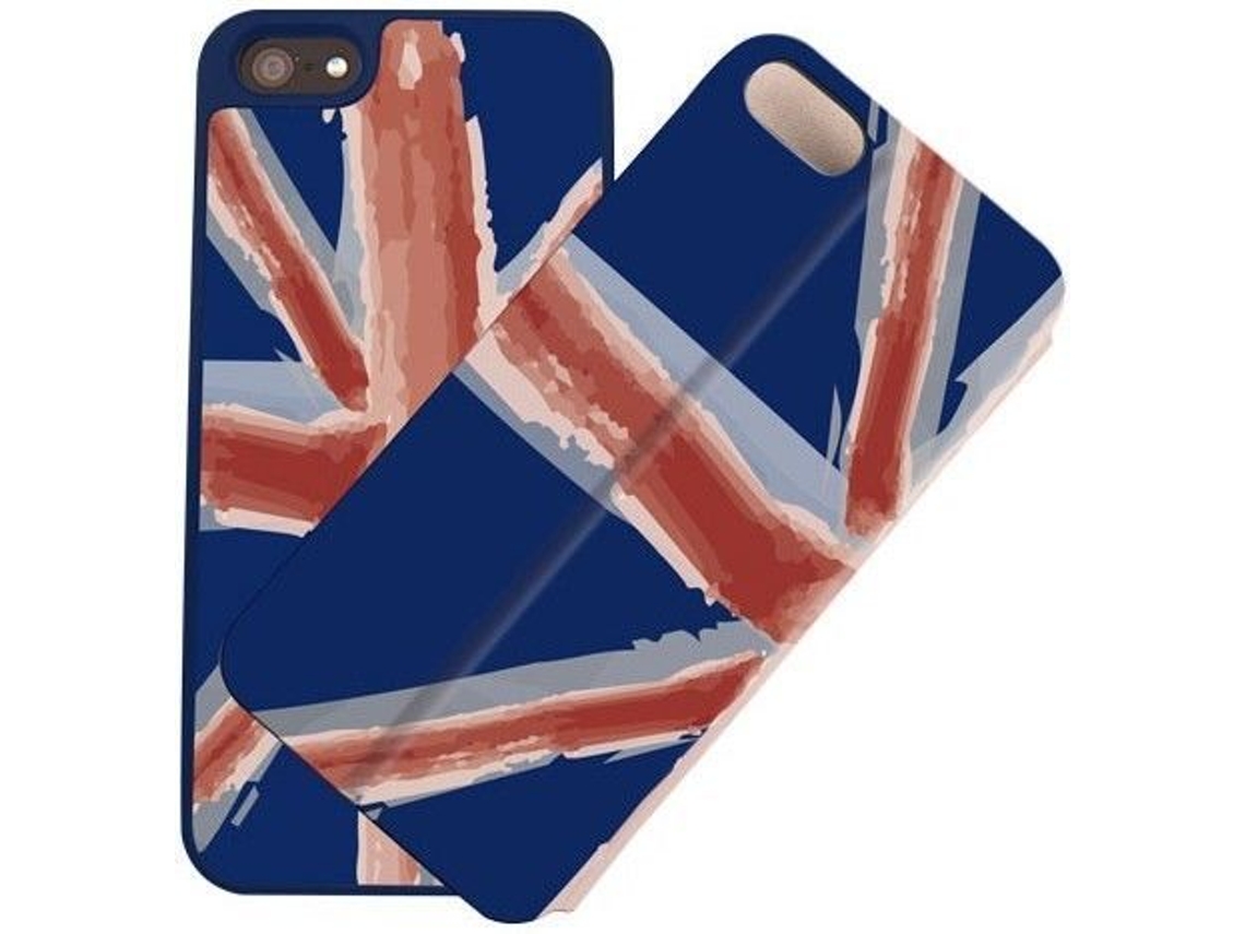 Capa iPhone 5, 5s, SE I-PAINT Double UK Azul