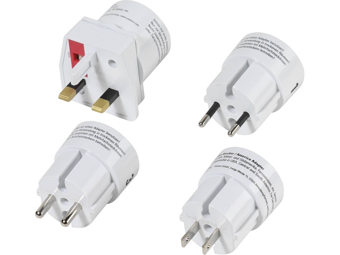 Kit Adaptadores Viagem VIVANCO Universal (Branco)