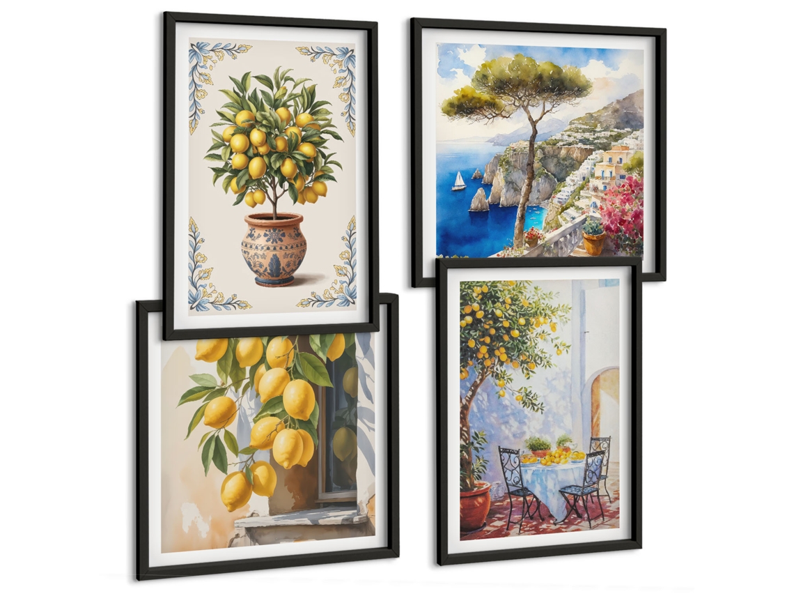 Composição De Quadros Composições Elegantes De Matisse Moldura Preta Imagens Para Um Quarto Infantil Espelharte (conjunto De 4 Imagens)