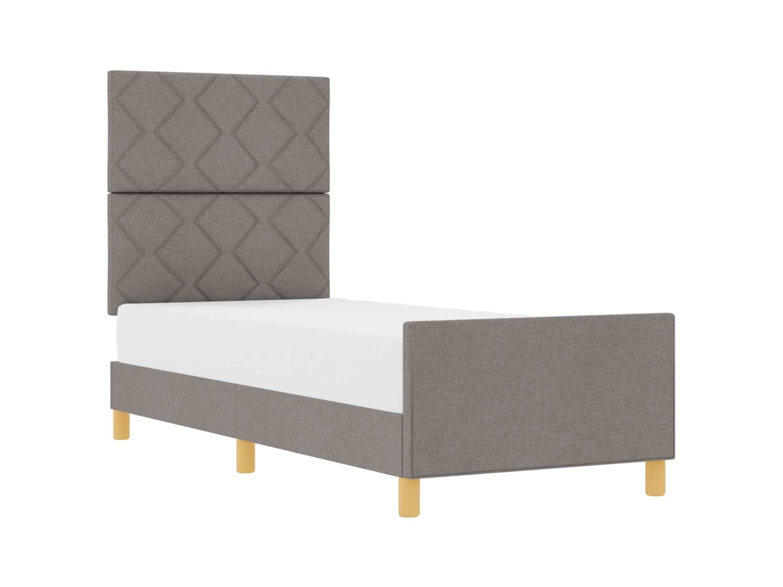 Cama De Solteiro | Camas Para Quarto | Estrutura Da Cama Cinzento-acastanhado 80 X 200 Cm Tecido