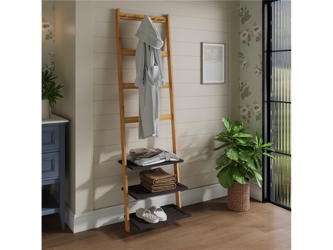 Cabideiro Sapateira Bambu Natural Carvão VELTRIX