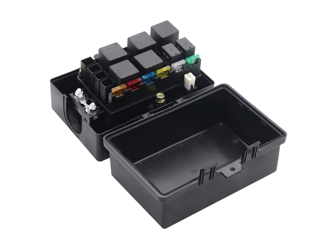 1 Conjunto De Caixa De Fusíveis, Relés E Suporte Para Barco Automotivo Com Distribuição Elétrica Atc