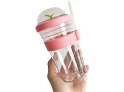 Copo De Chá Portátil Plástico Reutilizável Para Bolhas, 360ml Aquaforge