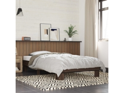 Vidaxl Estrutura De Cama Derivados De Madeira/metal Carvalho Castanho
