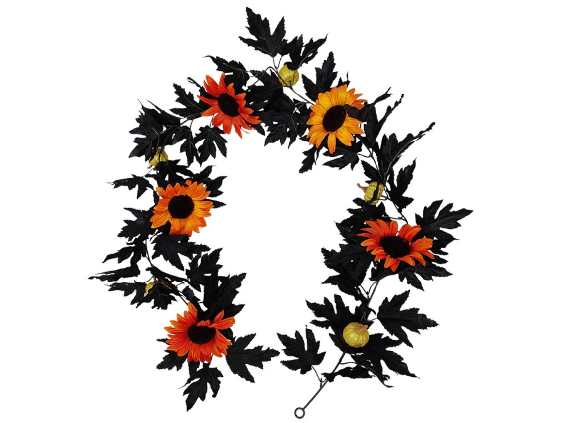 Laxiscreed Guirlanda De Outono Com Folhas De Maple Pretas Para Decoração De Halloween E Interior