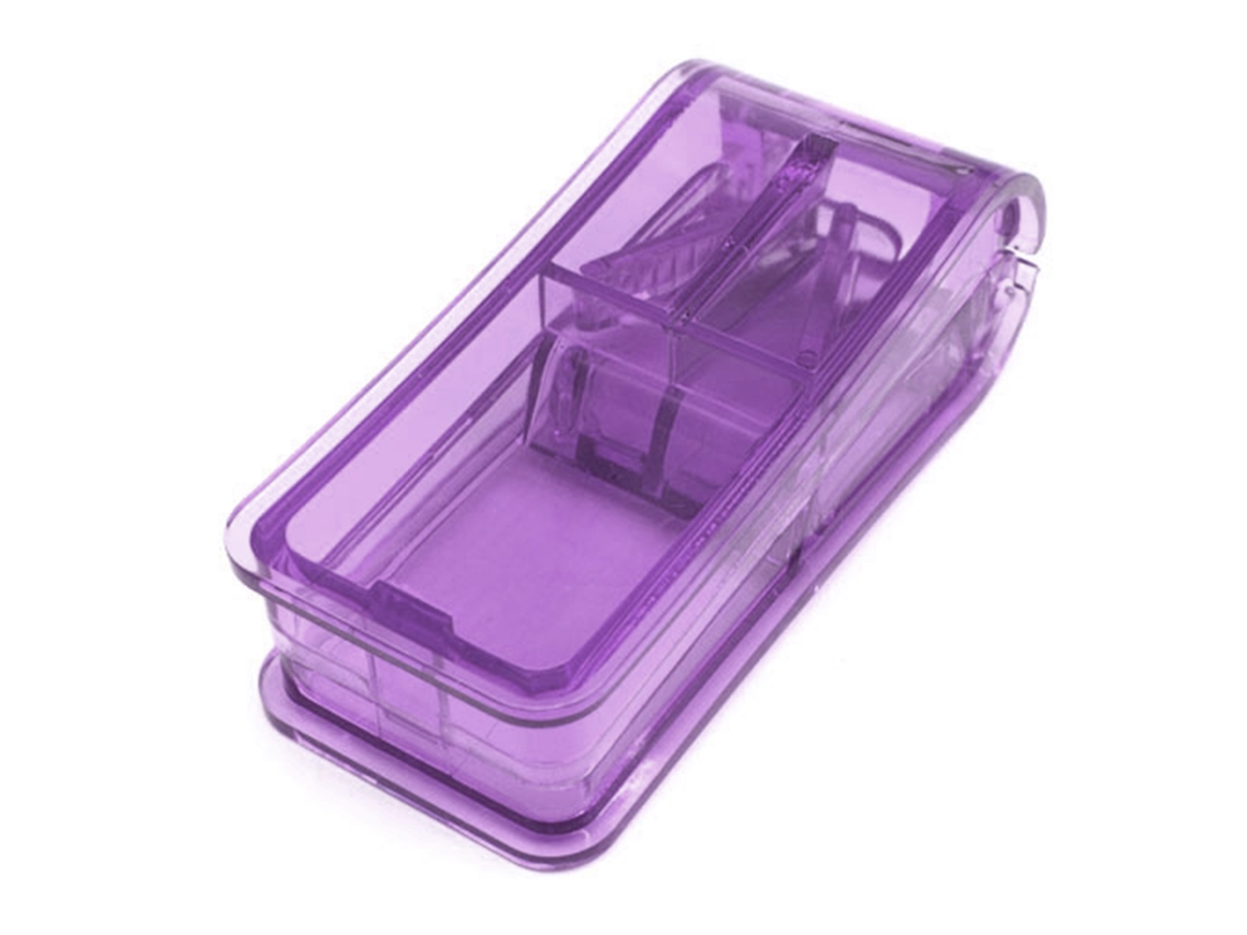 Cortador de Tabletes LAXISCREED Aço Inox com Protetor Roxo