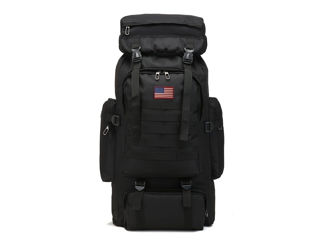 Mochila De Caminhada Dobrável Com Cordão, Em Poliéster, Preta (não Inclusa)., Para Caminhadas, Viagens E Atividades Ao Ar Livre