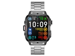 (prateado) Pulseira Inteligente Com Tela Colorida De 1,96 Polegadas E Pulseira De Aço, Compatível Com Chamadas Bluetooth.