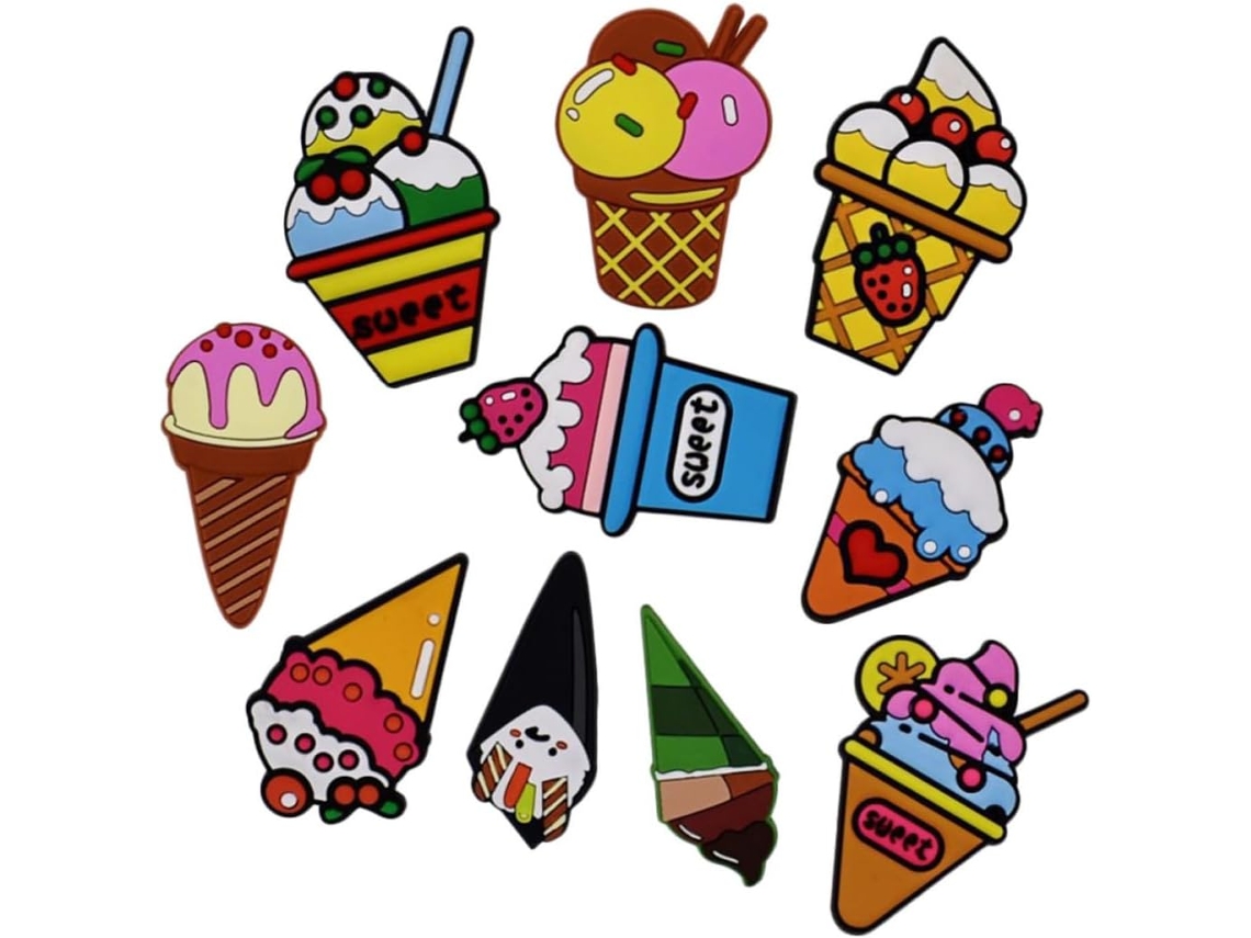 Kichouse Conjunto De 10 Ímãs Geladeira Com Design Sorvete, Magnéticos E Decorativos, Feitos De Pvc Durável E Que Não