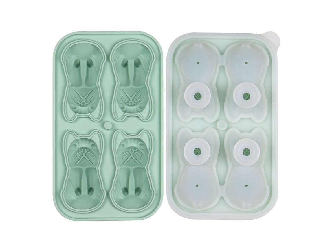 Forma De Gelo 3d Forma De Bulldog Francês Para Cocktails, Bourbon, Conhaque E Whisky. Presente Perfeito Para Homem. Verde Hexinyigjly