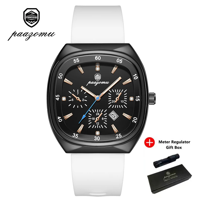 Relógio De Quartzo Com Mostrador Grande (branco), À Prova D'água E Com Pulseira De Silicone Para Casais.