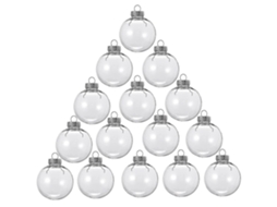 Conjunto De 15 Bolas De Natal Redondas E Transparentes, Para Encher E Decorar Sua Árvore De Natal. Feitas De Plástico. Hengjian