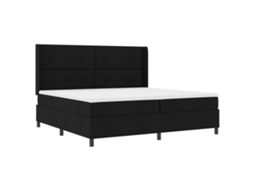 Cama Com Estrado E Colchão  Preto Vidaxl Tecido (200x200 Cm)