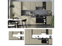 Cozinha Fame Line, 355cm Sem Bancada, Carvalho Lambril/anitracite, Antracite, Vicco