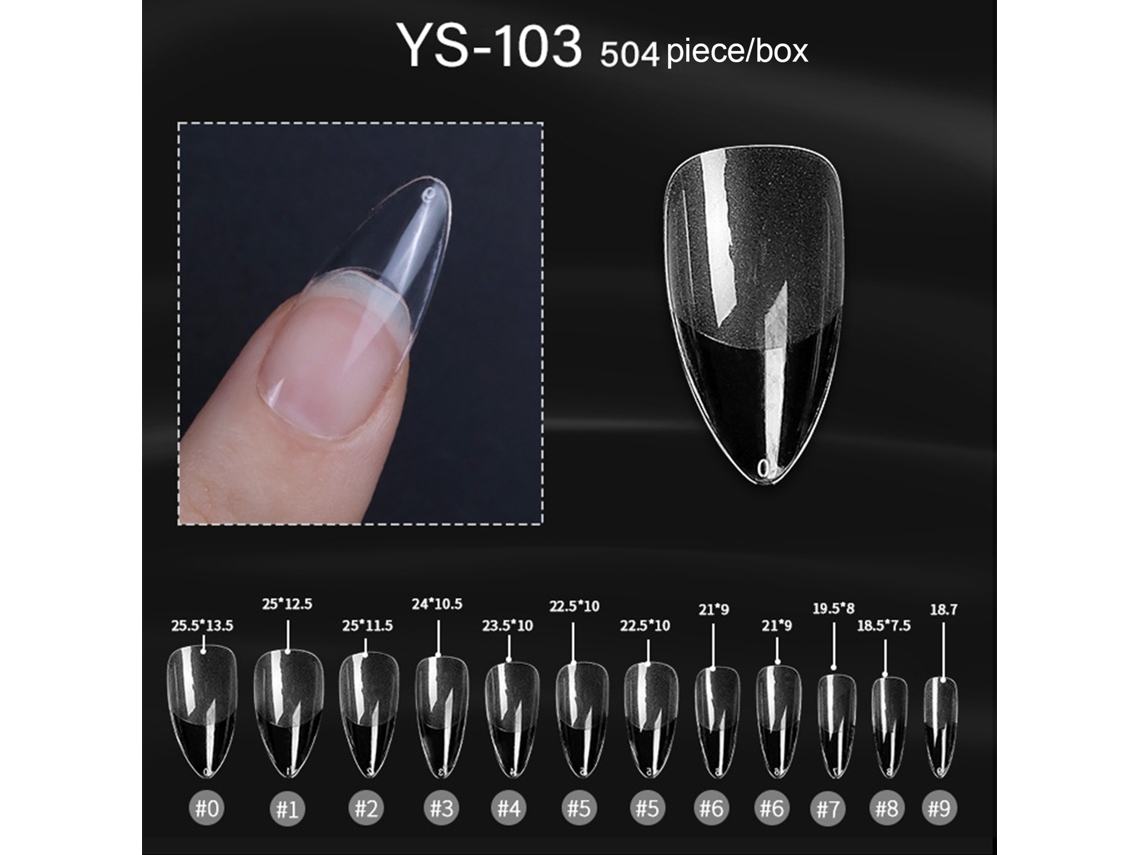 504pcs Pontes De Unhas Falsas Para Prensa Com Extensão Rápida Em Abs Transparente Para Manicure E Arte De Unhas