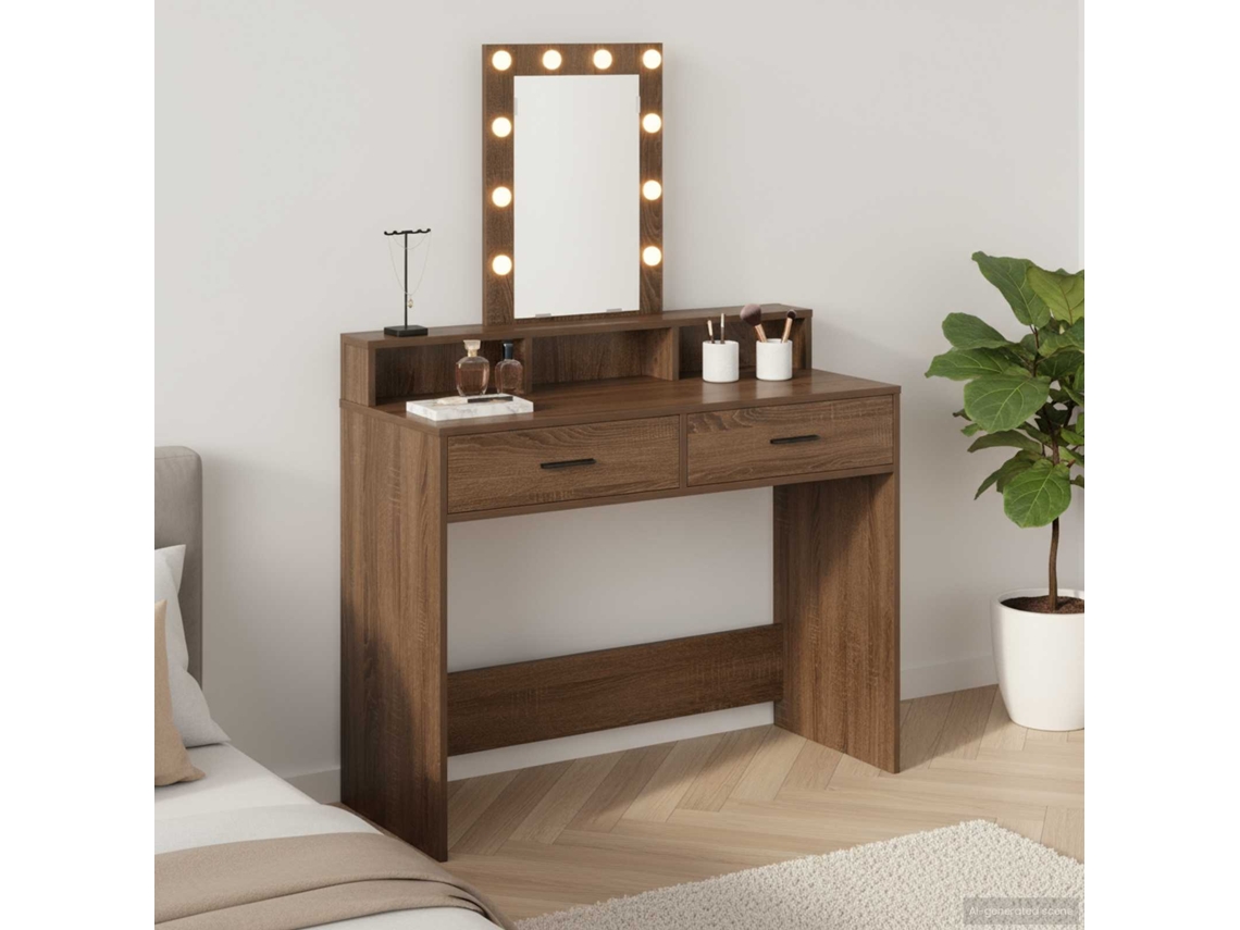 Vidaxl Mesa De Vestir Castanho 100 X 41 X 140 Cm Derivados De Madeira
