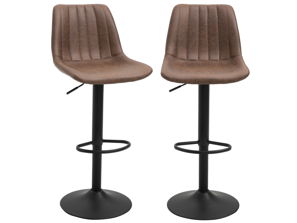 Conjunto 2 Banquetas Vintage Giratórias Marrom