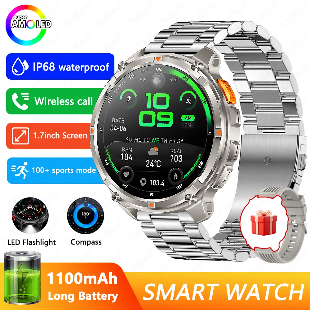 Smartwatch com Gps, À Prova D'água, Bluetooth e Tela de 1,7 Polegadas. MDUG (yingang)